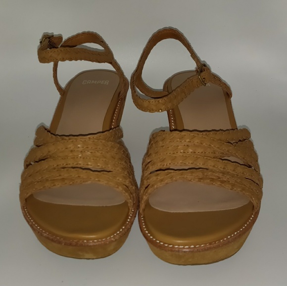 Camper Damas Tan Leather Platform Sandals - Picture 4 of 8